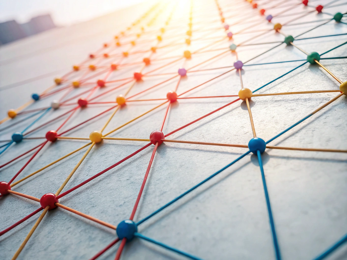 Abstract software architecture and team collaboration graphic